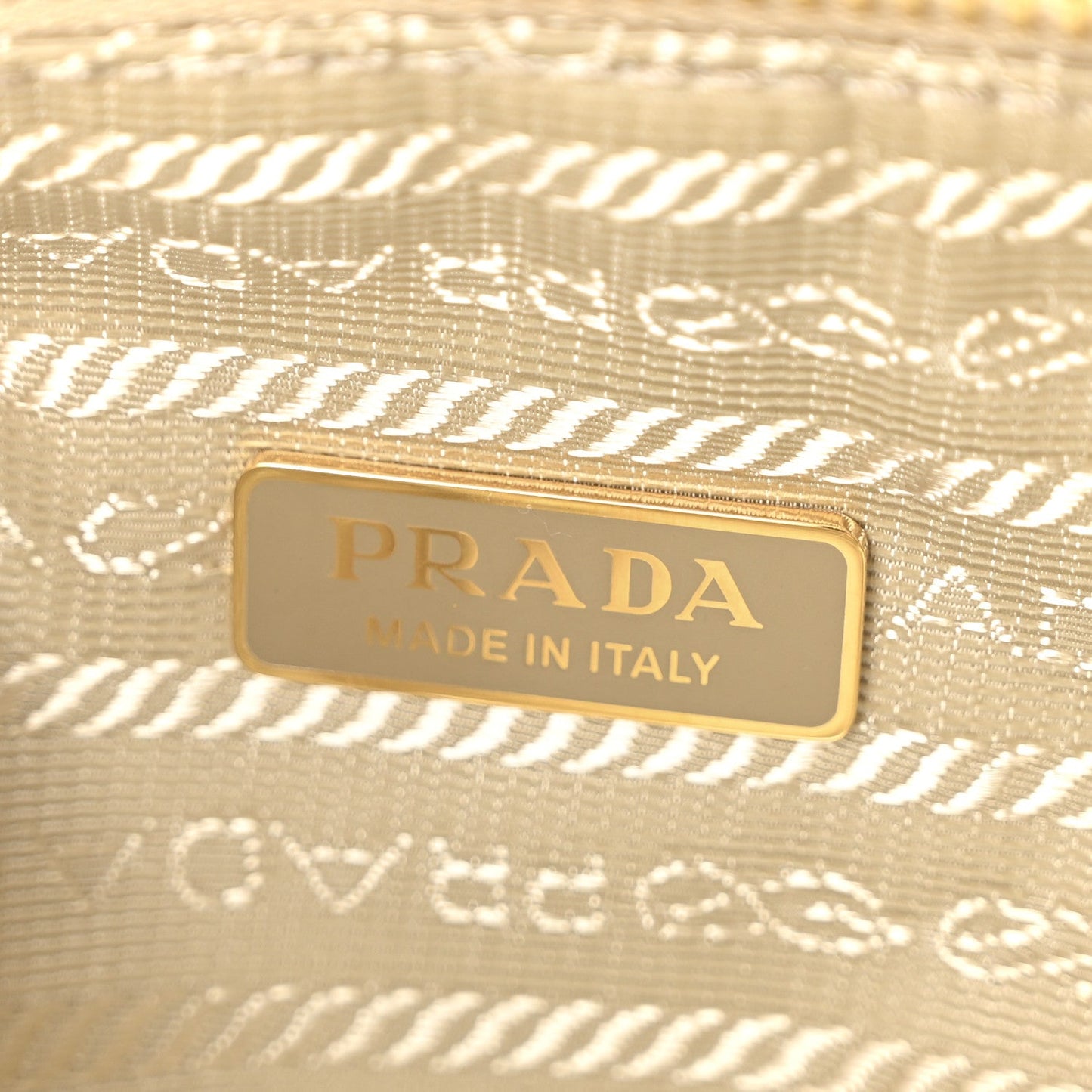 Prada Shearling Symbole Mini Triangle Bag Ecru White