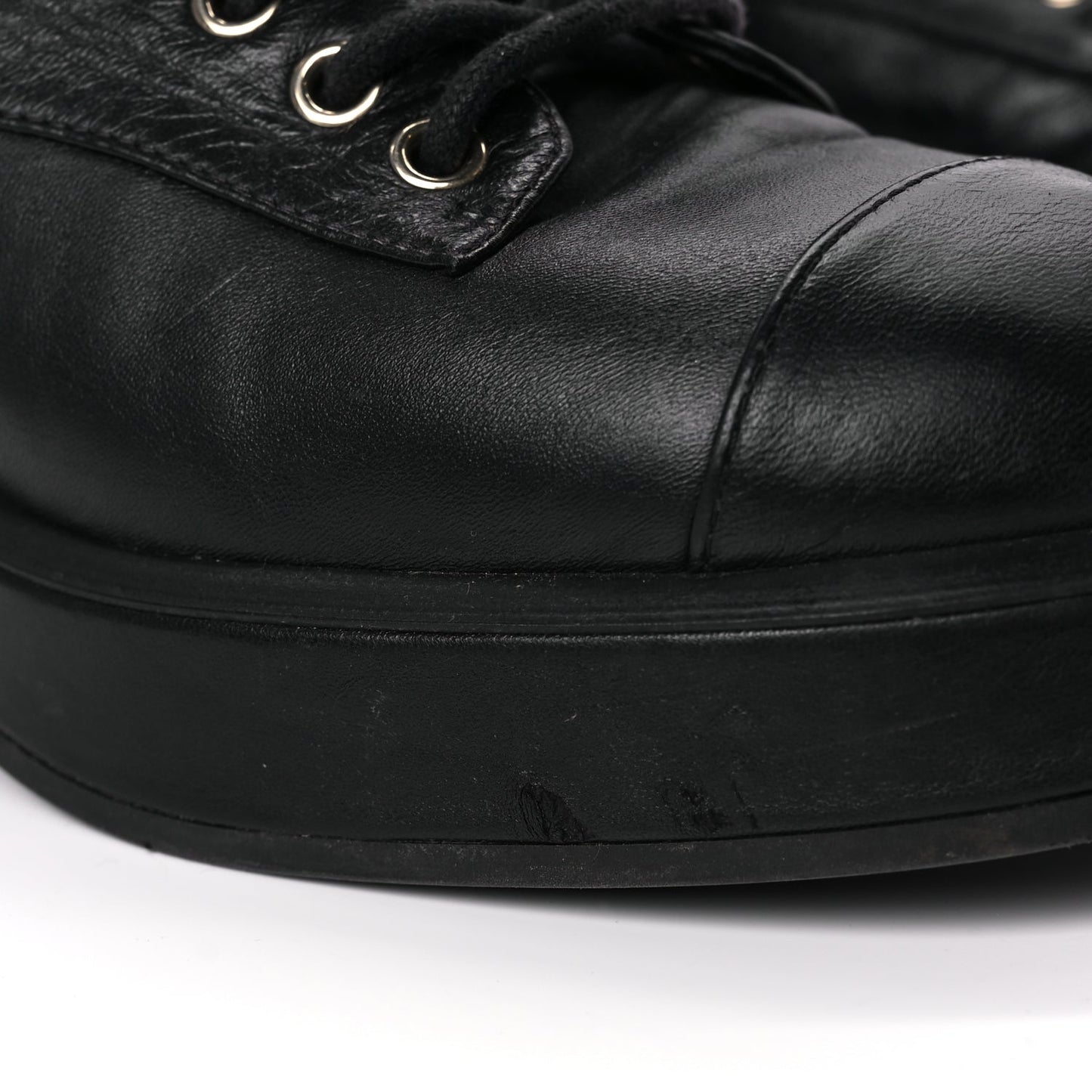 Oraia Archive | Lambskin Quilted Lace Up - Combat Boot Edition
