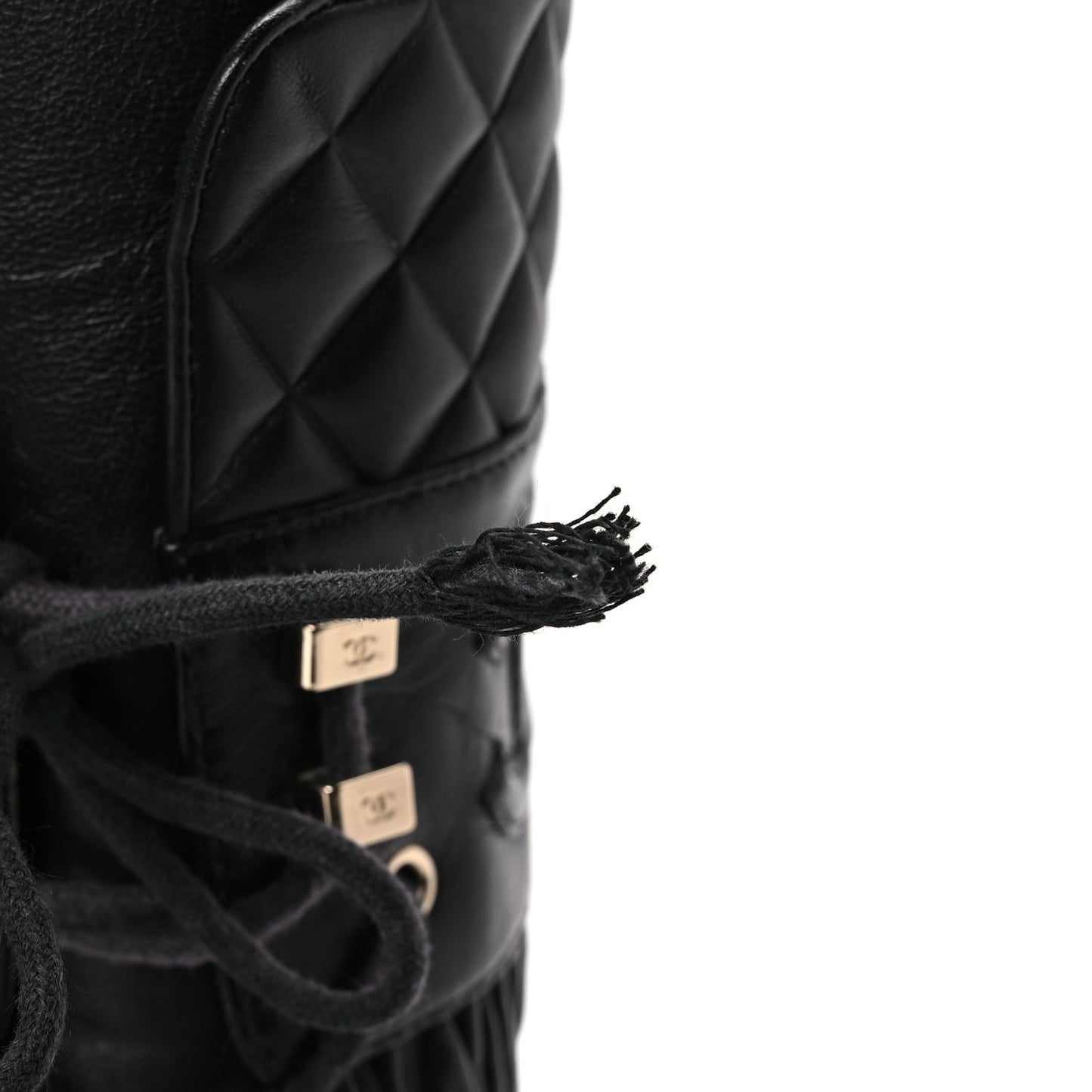 Oraia Archive | Lambskin Quilted Lace Up - Combat Boot Edition