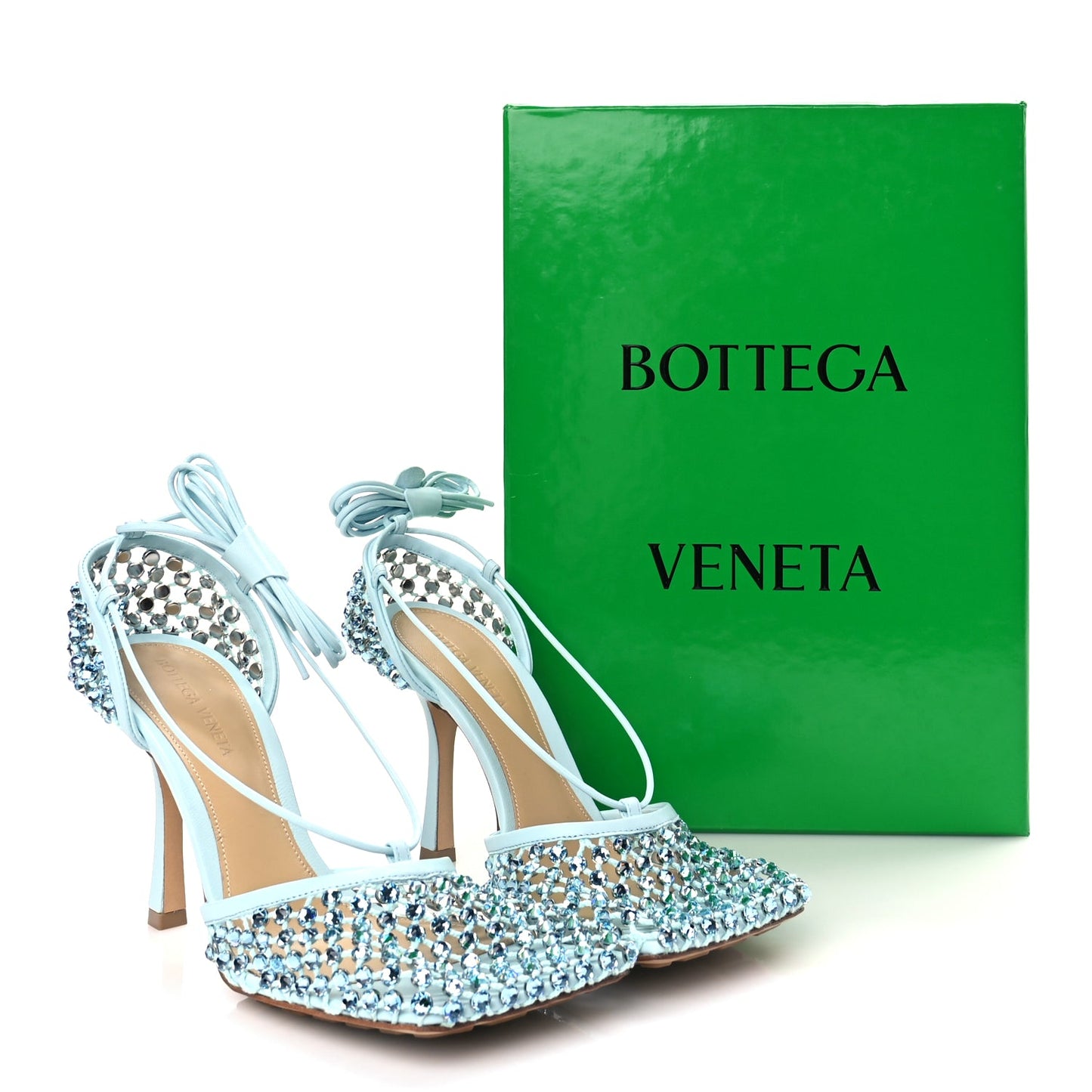 Oraia Archive | Mesh Nappa Crystal Sparkle - Ankle Tie Edition